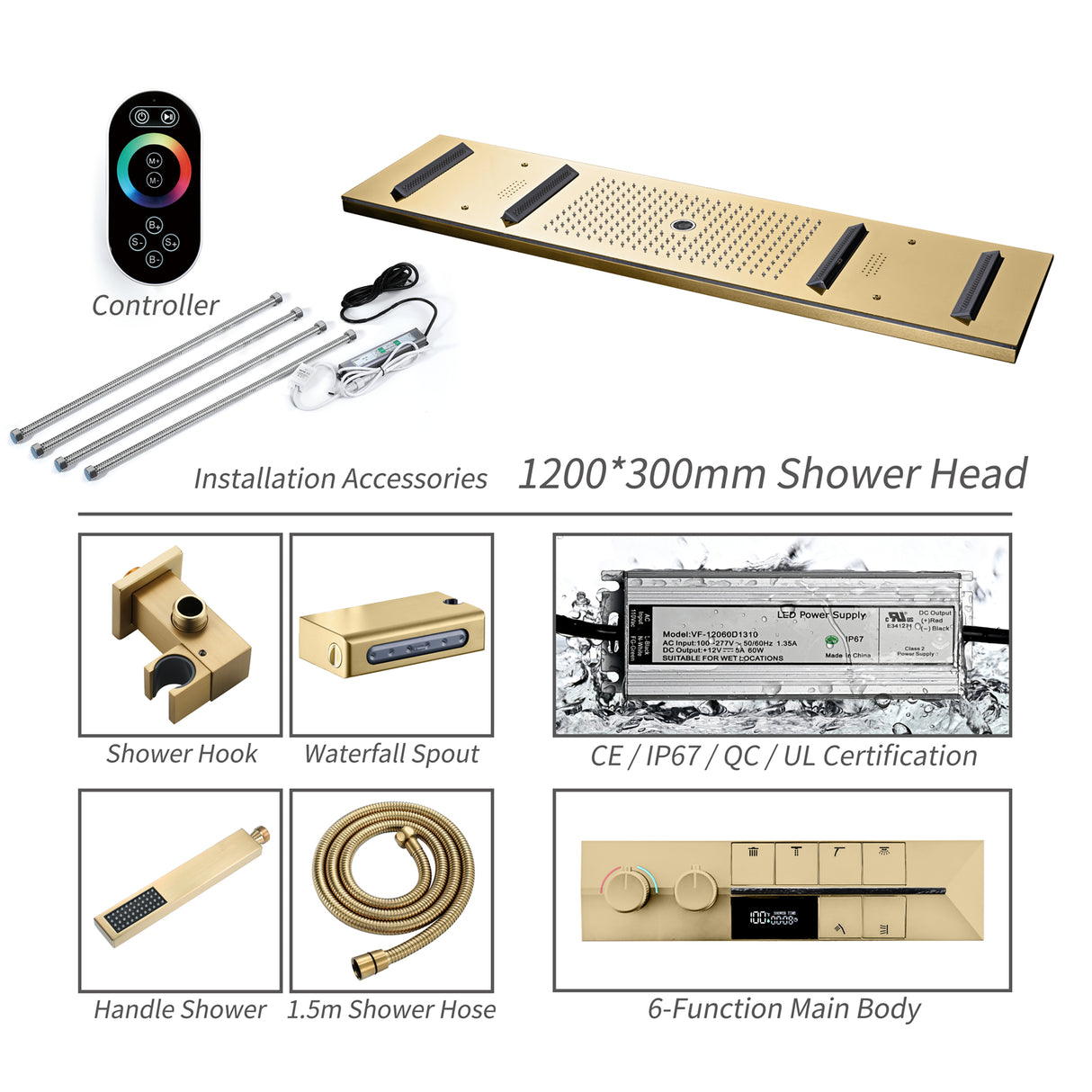 ALLURE|47" COMPLETE LUXURY SHOWER SYSTEM