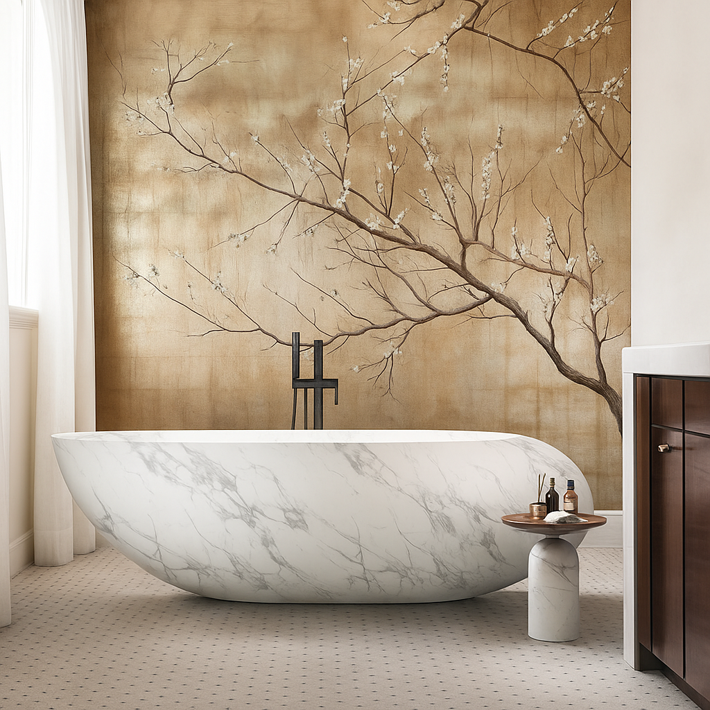 CLASOPY|70" FREE STANDNING BATHTUB SOLID SURAFCE STONE RESIN SOAKING TUB