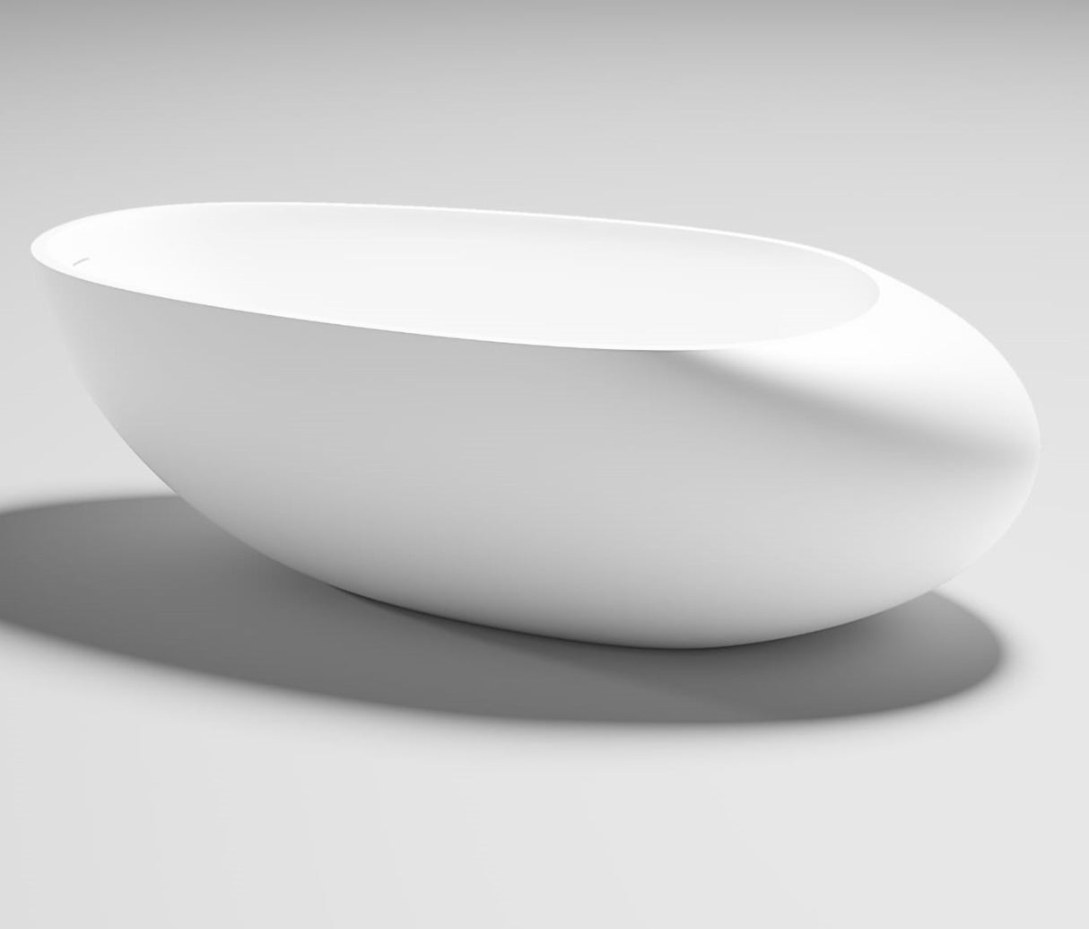 CLASOPY|70" FREE STANDNING BATHTUB SOLID SURAFCE STONE RESIN SOAKING TUB