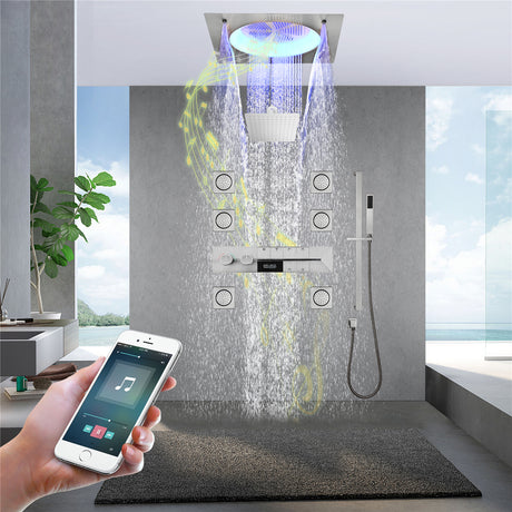 CANARY|22"COMPLETE SHOWER SYSTEM LED MUSIC SHOWER SYSTEM WITH BODY JETS