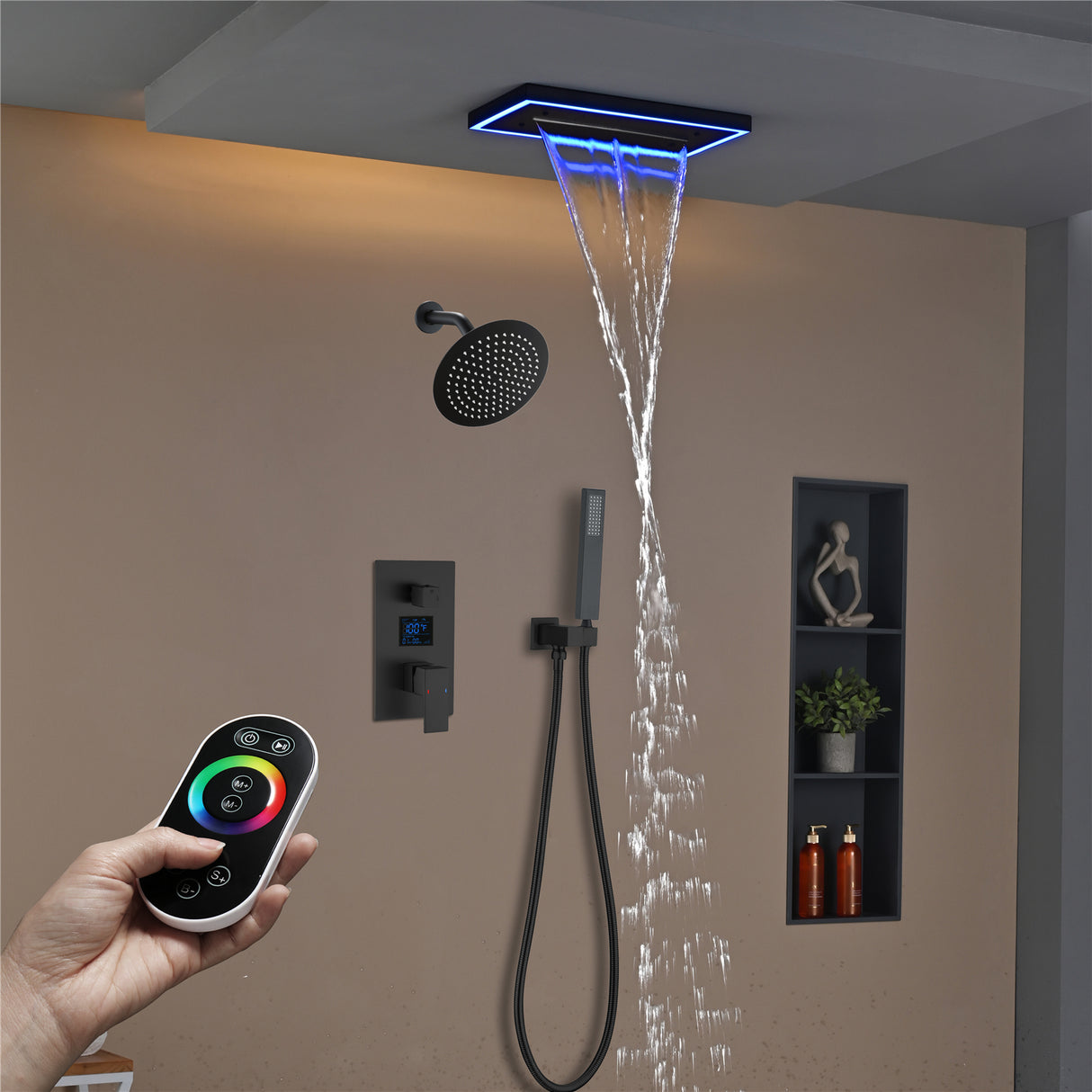 VENTURA|16" COMPLETE WATERFALL SHOWER SYSTEM