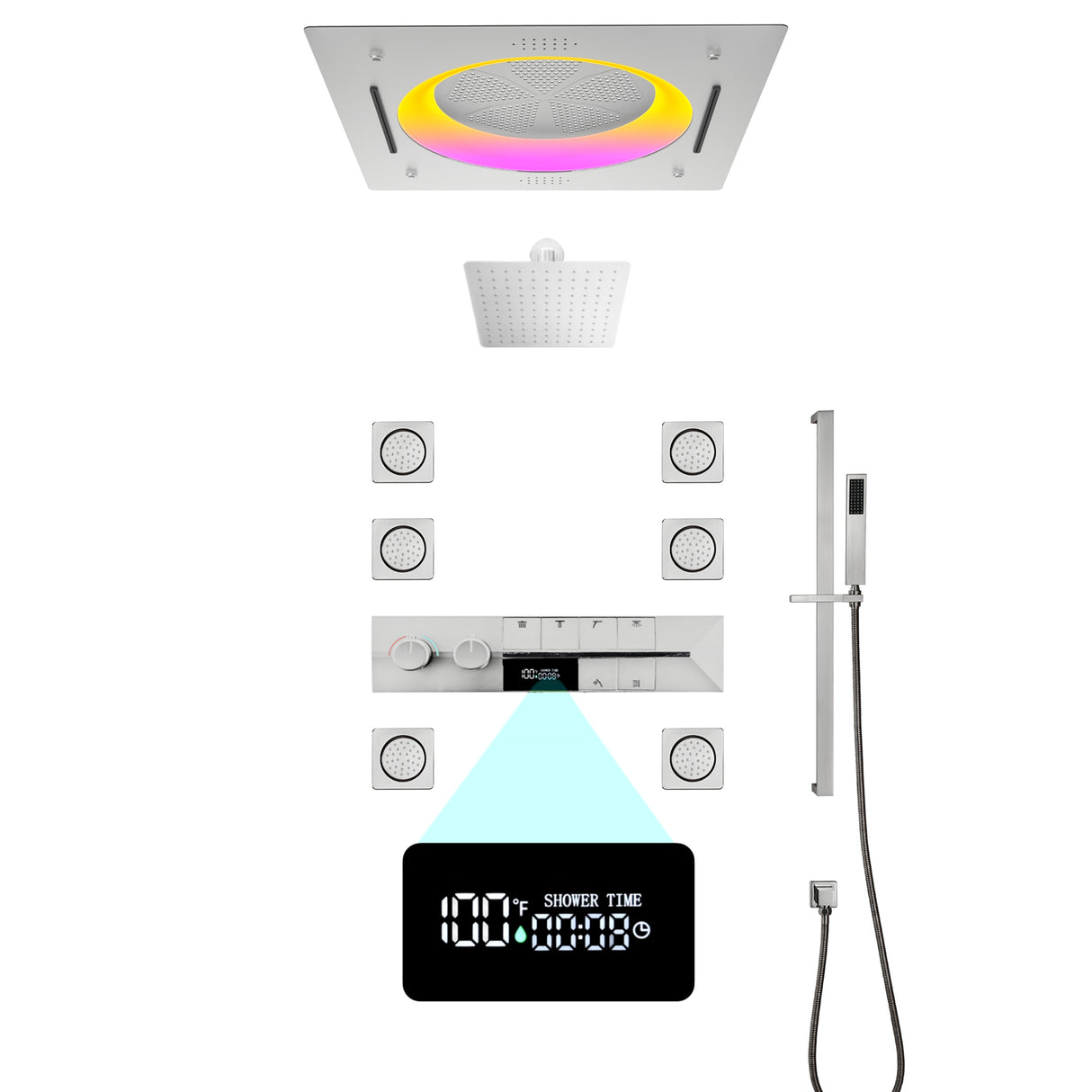 CANARY|22"COMPLETE SHOWER SYSTEM LED MUSIC SHOWER SYSTEM WITH BODY JETS