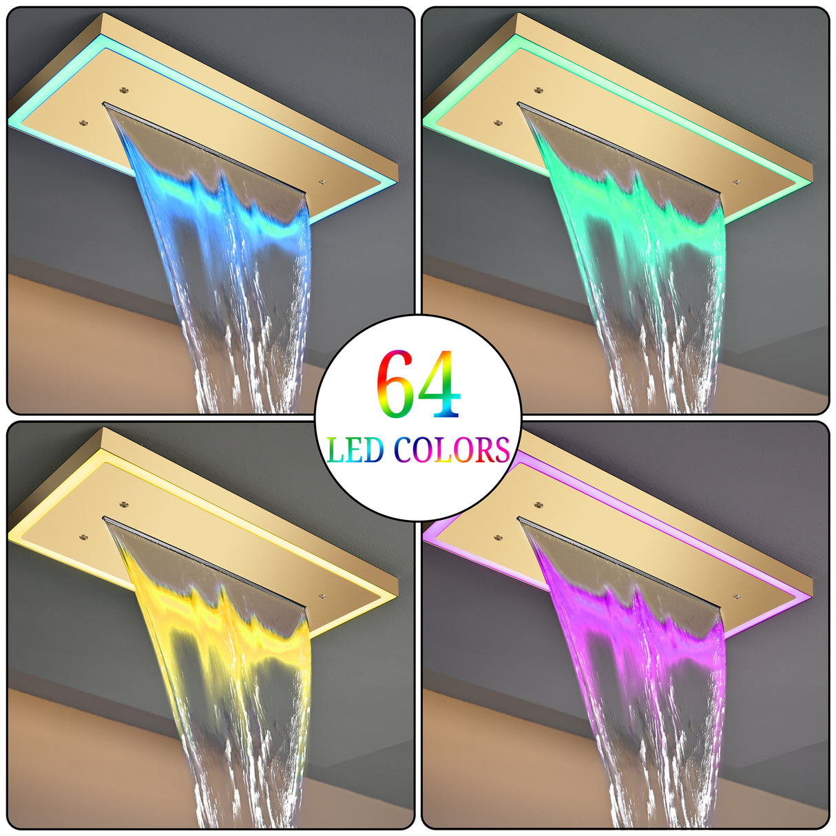 VENTURA|16" COMPLETE WATERFALL SHOWER SYSTEM