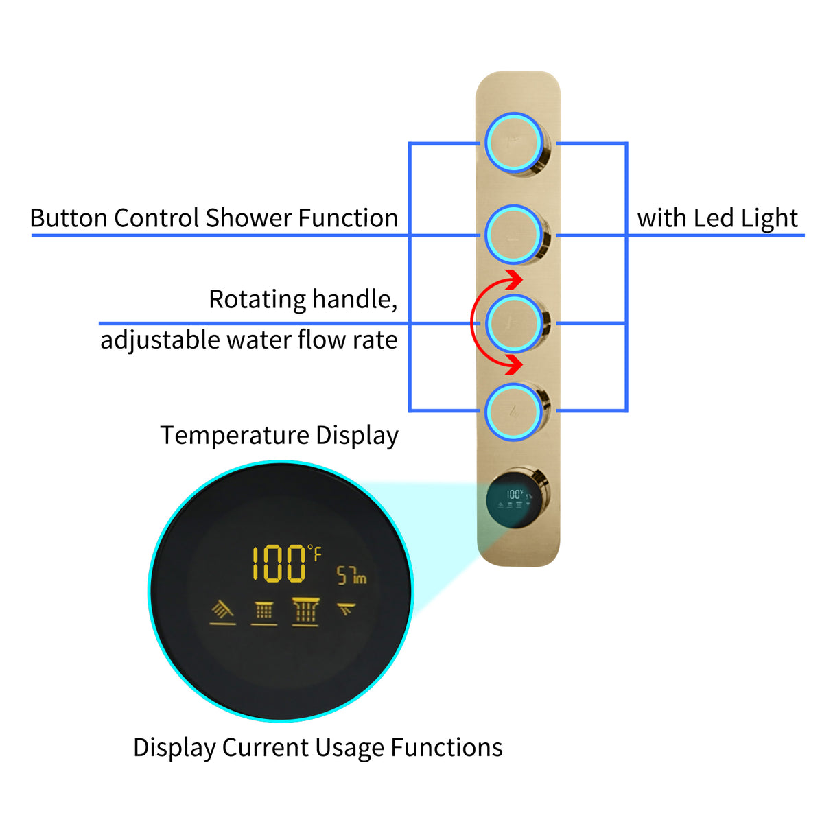 AURA| 47" COMPLETE LUXURY SHOWER SYSTM