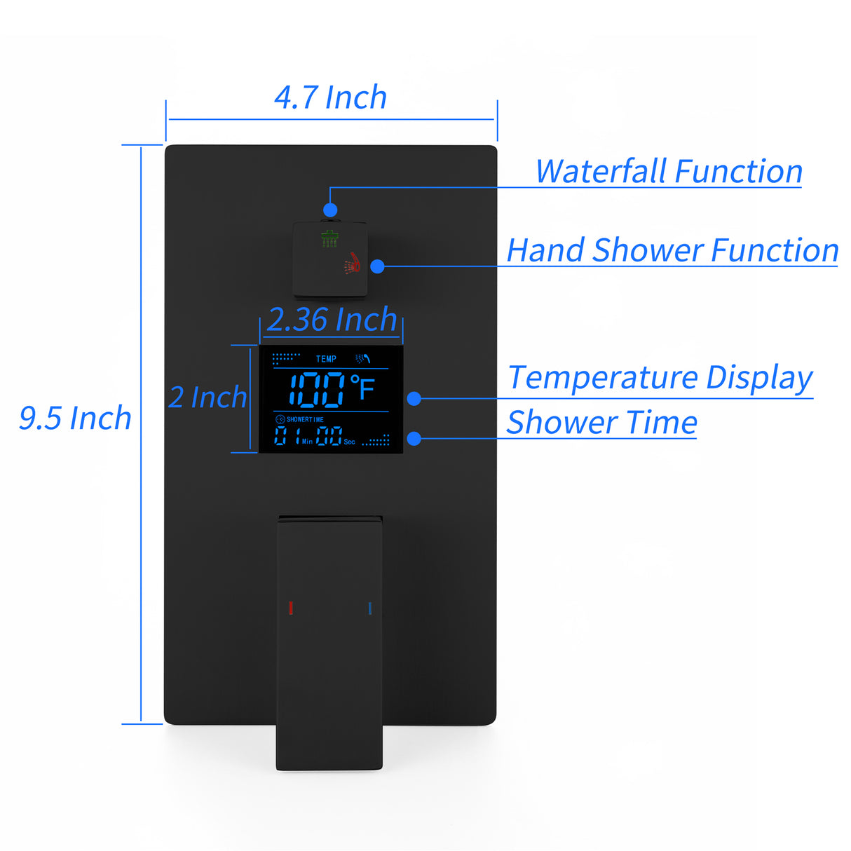 VENTURA|16" COMPLETE WATERFALL SHOWER SYSTEM
