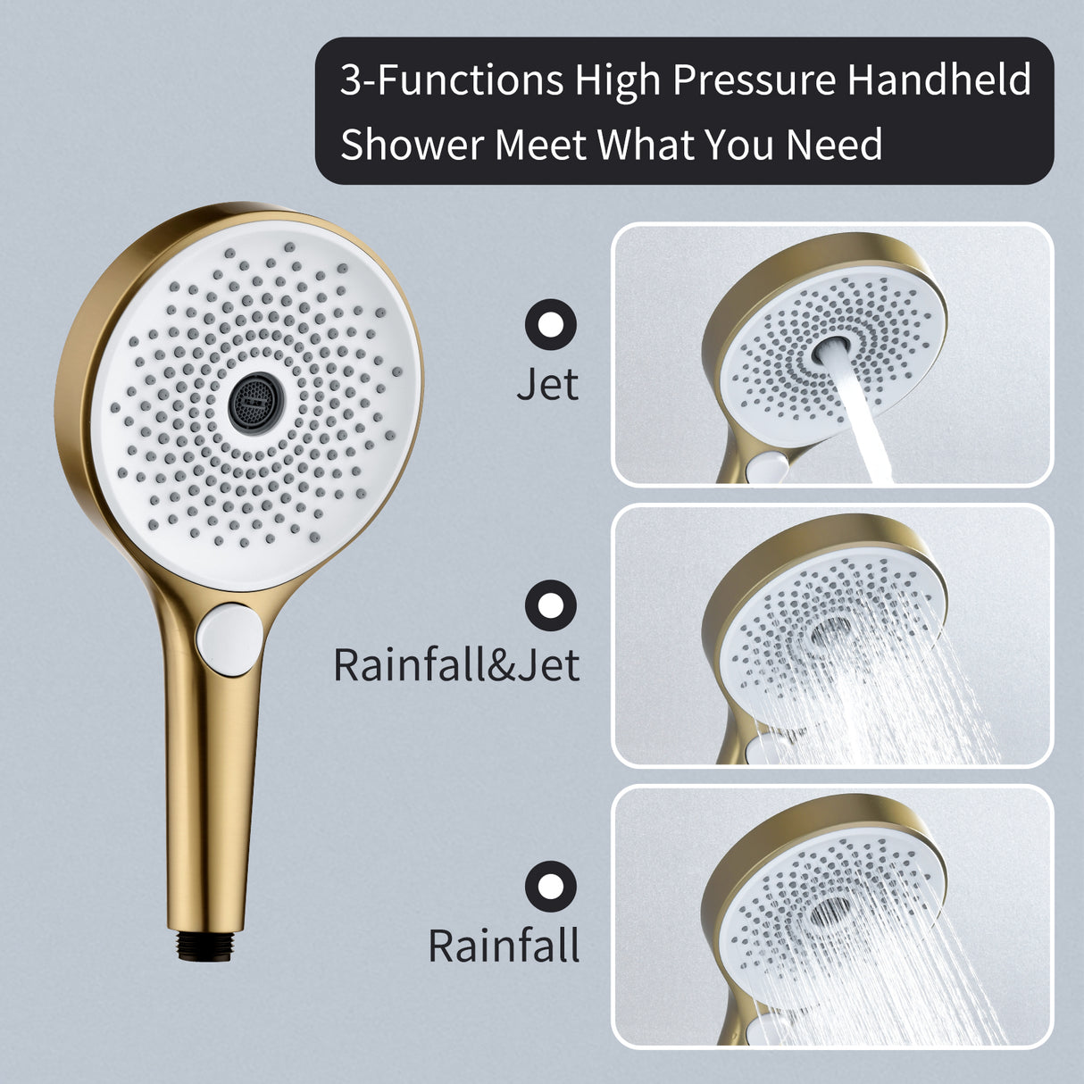 CAVANA|24IN COMPLETE LED SHOWER SYSTEM RAINFALL MIST SPRAY AND WATERFALL SHOWER SET