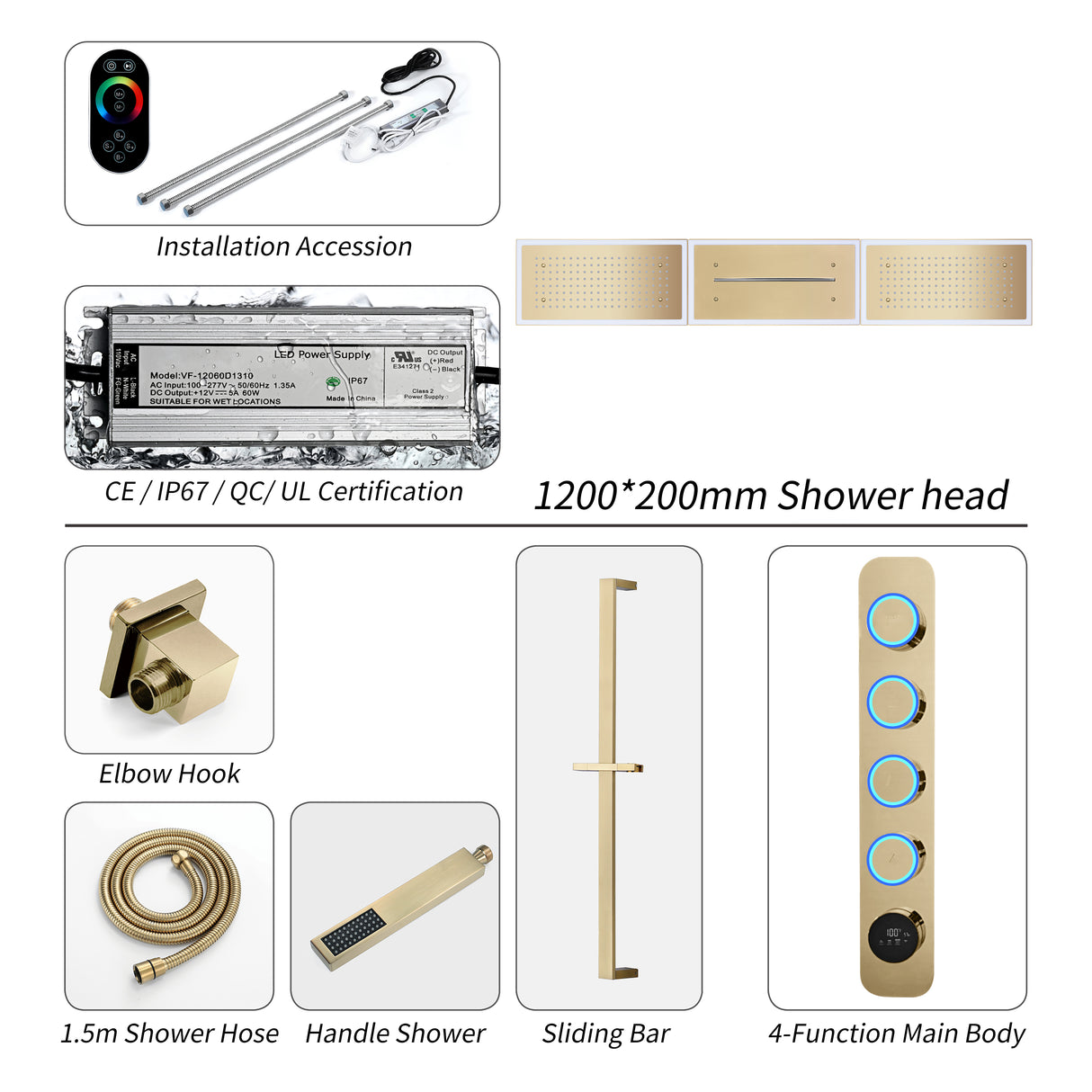 AURA| 47" COMPLETE LUXURY SHOWER SYSTM