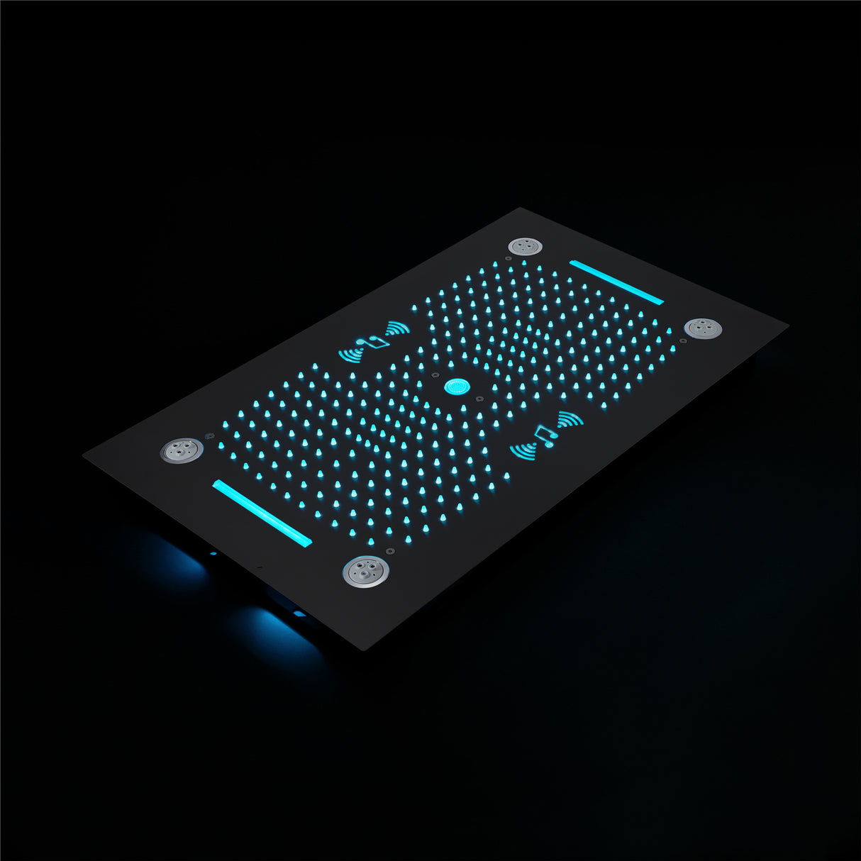 HAVASU| 28" COMLETE LED MUSIC  SHOWER SYSTEM RAINFALL WATERFALL 6 BODY JETS SHOWER SET