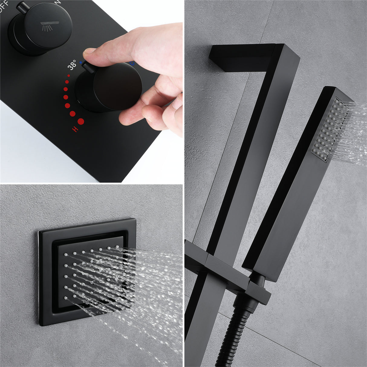 RENO| 23" Ceiling Mounted Complete LED Music Shower System