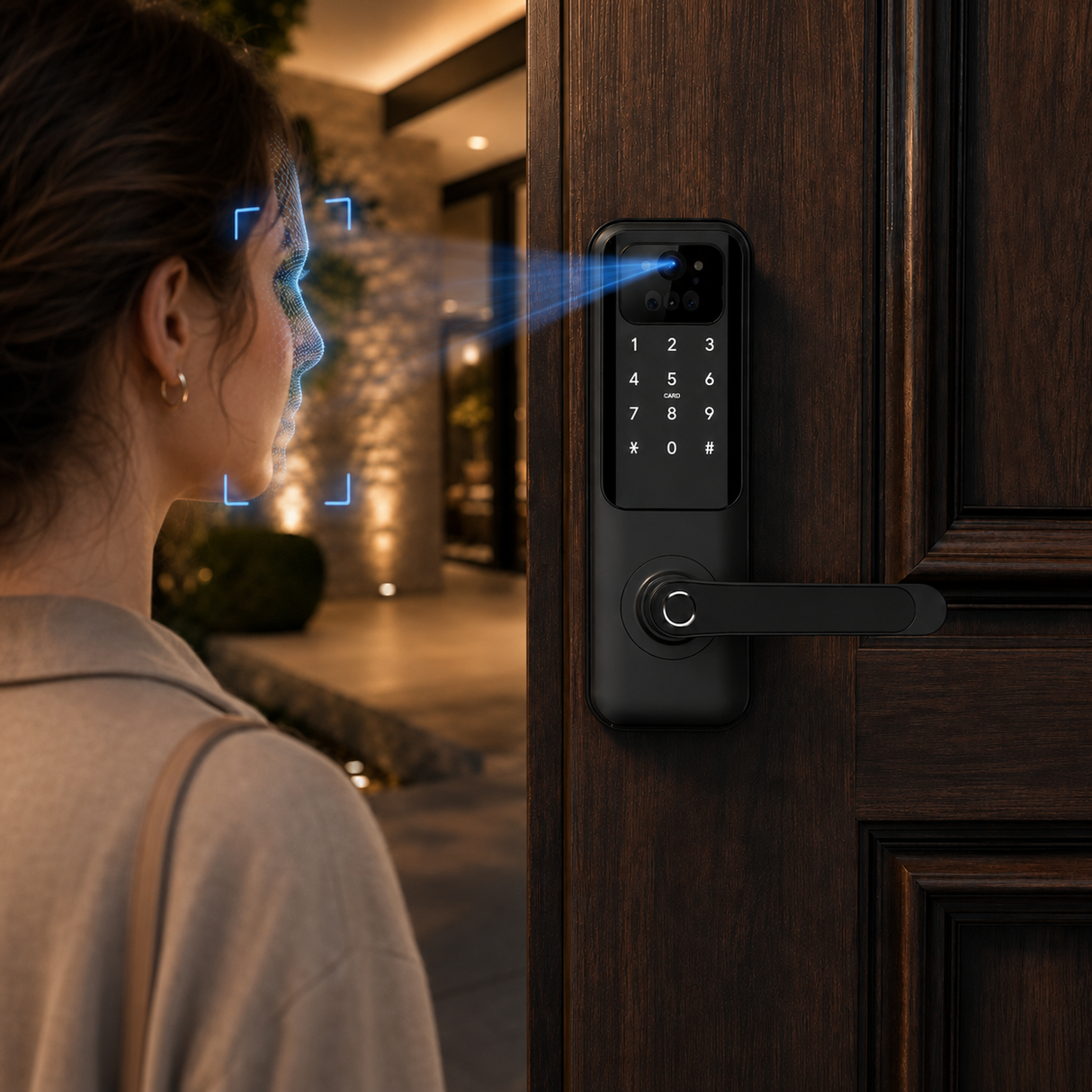 BRIDGE|US STANDARD SINGLE LATCH SMART DOOR LOCK WITH VIDEO CALLING FEATURE