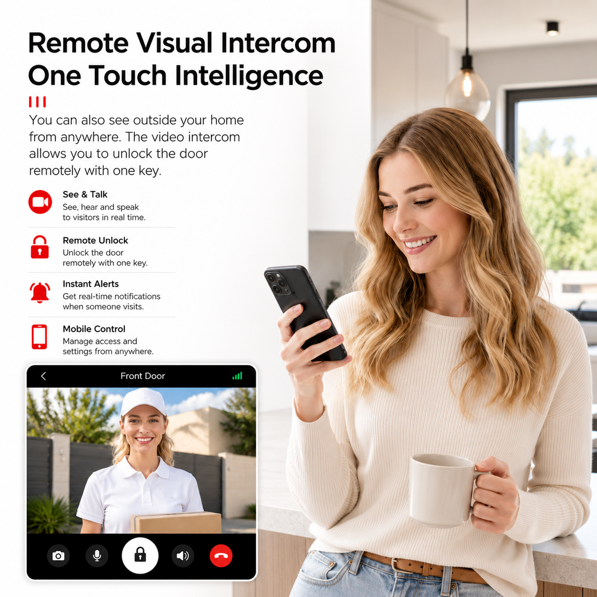 BRIDGE|US STANDARD SINGLE LATCH SMART DOOR LOCK WITH VIDEO CALLING FEATURE