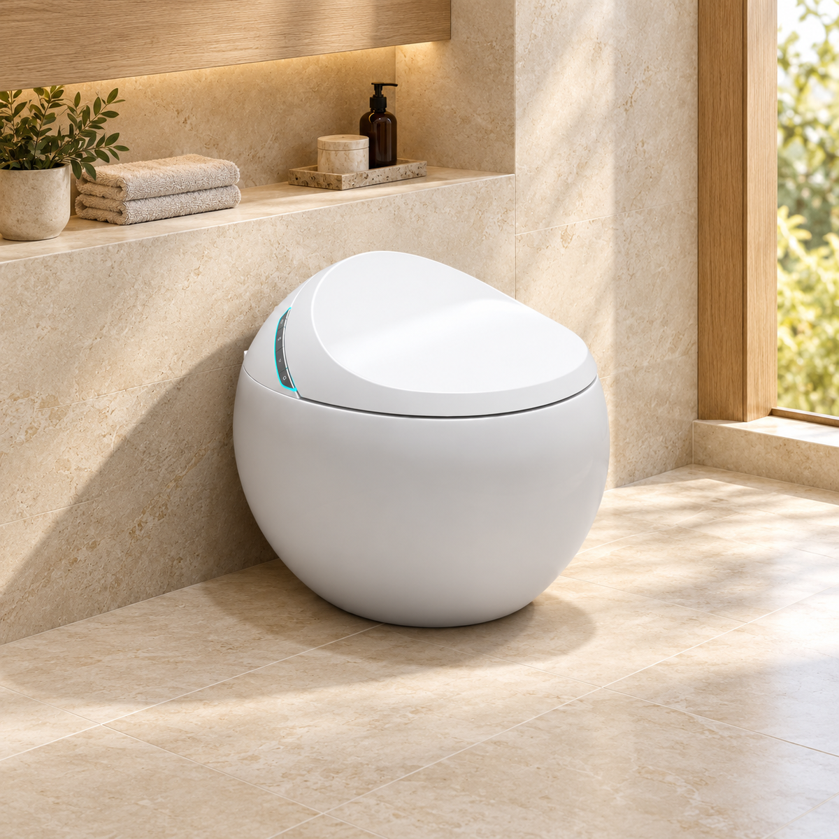SLT9| One-piece Smart Toilet Round shaped fully automatics luxury smart toilet