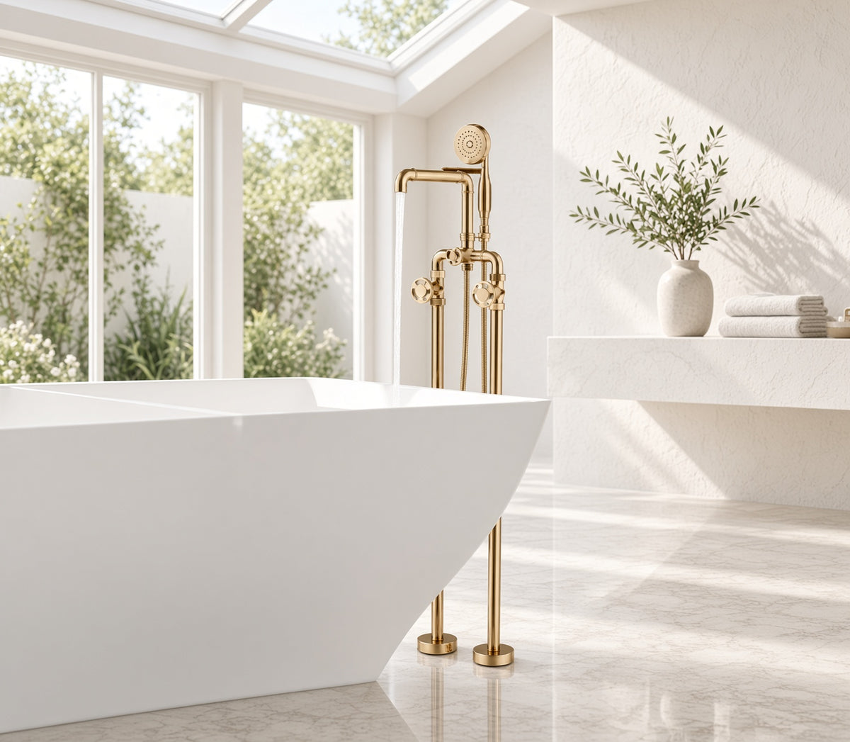 FANI|BATHROOM BATHTUB FAUCET FILLER FREE STANDING TUB FILLER