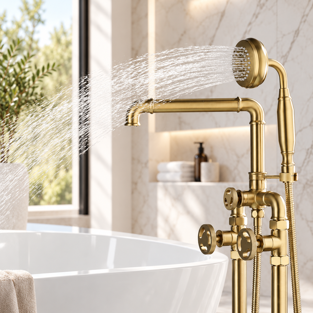 FANI|BATHROOM BATHTUB FAUCET FILLER FREE STANDING TUB FILLER
