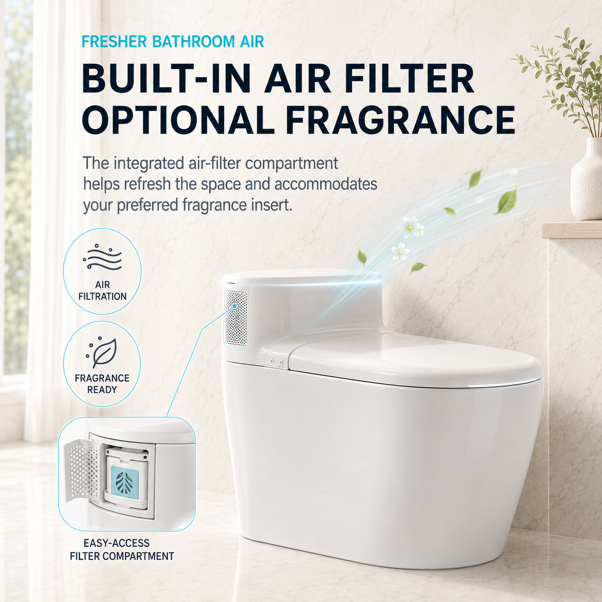 FEEVA| ONE-PIECE LUXURY SMART TOLIET FULLY AUTOMATIC TOILET