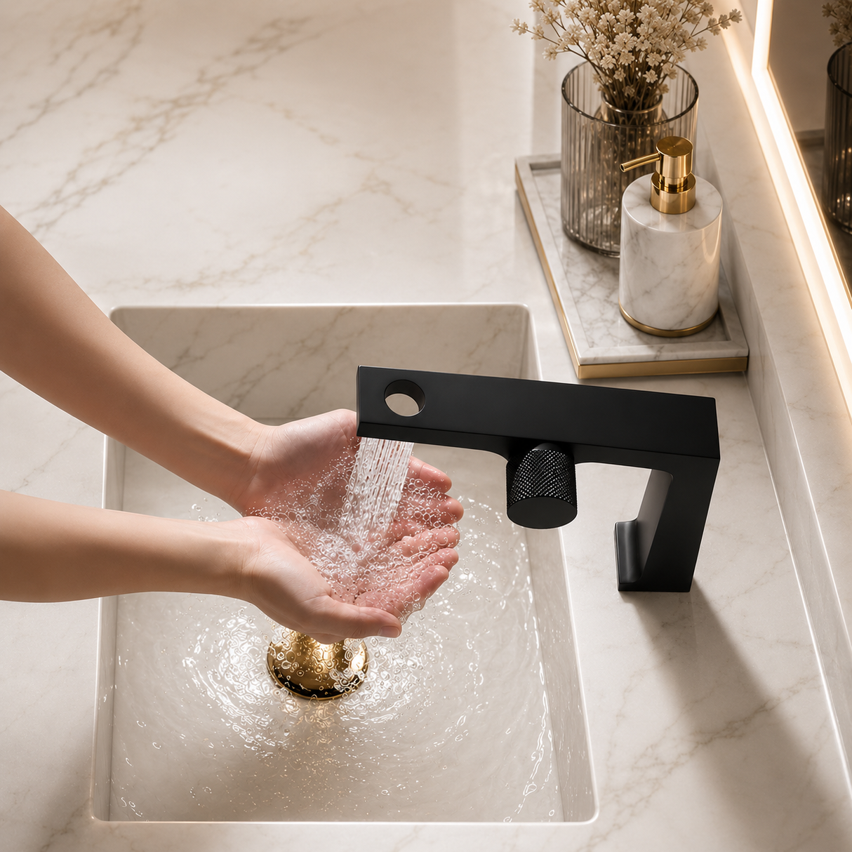 FLORA|LUXURY MODERN SIGNLE HOLE BATHROOM FAUCET