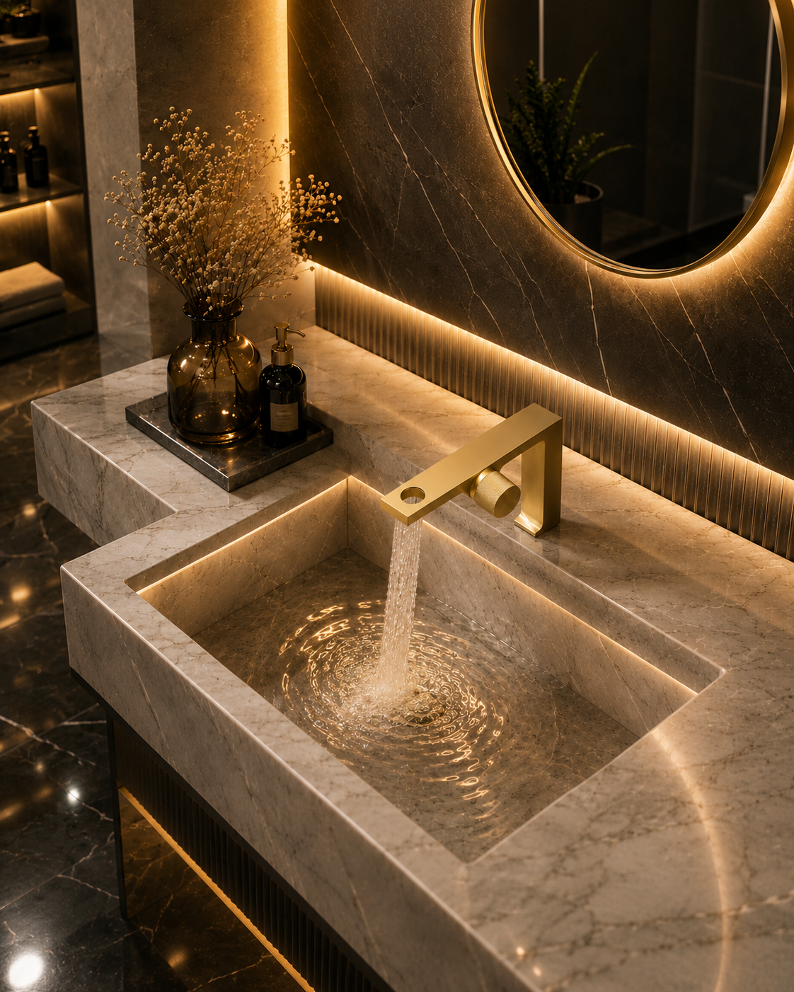 FLORA|LUXURY MODERN SIGNLE HOLE BATHROOM FAUCET
