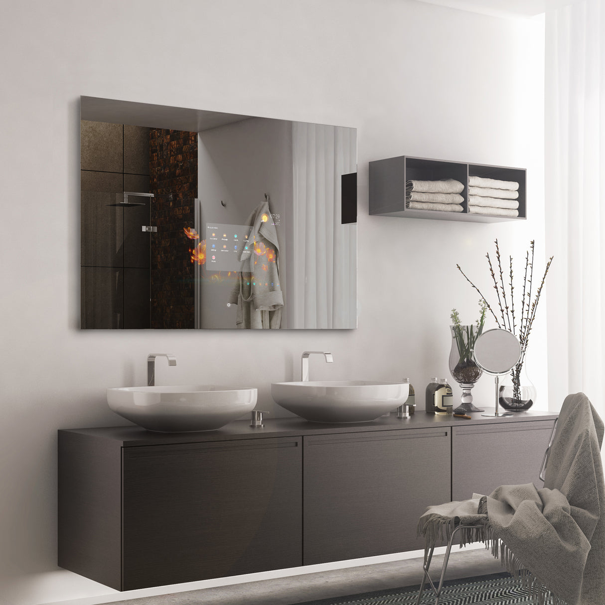 Iris | smart Bathroom Led Mirror Built-in Screen Bathroom Mirror