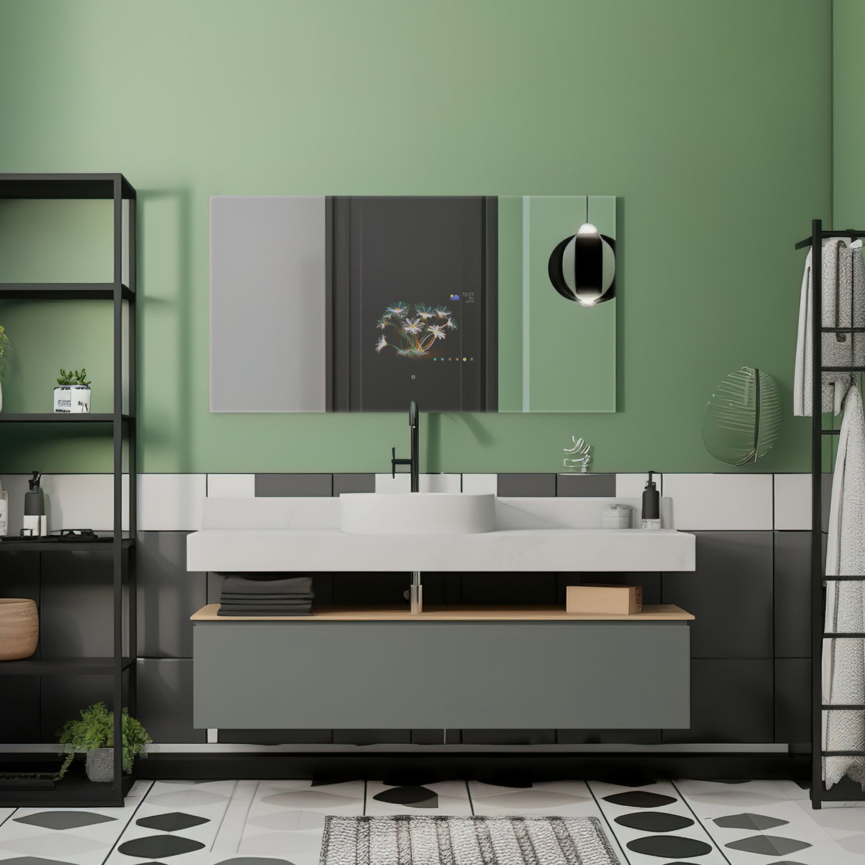 Iris | smart Bathroom Led Mirror Built-in Screen Bathroom Mirror