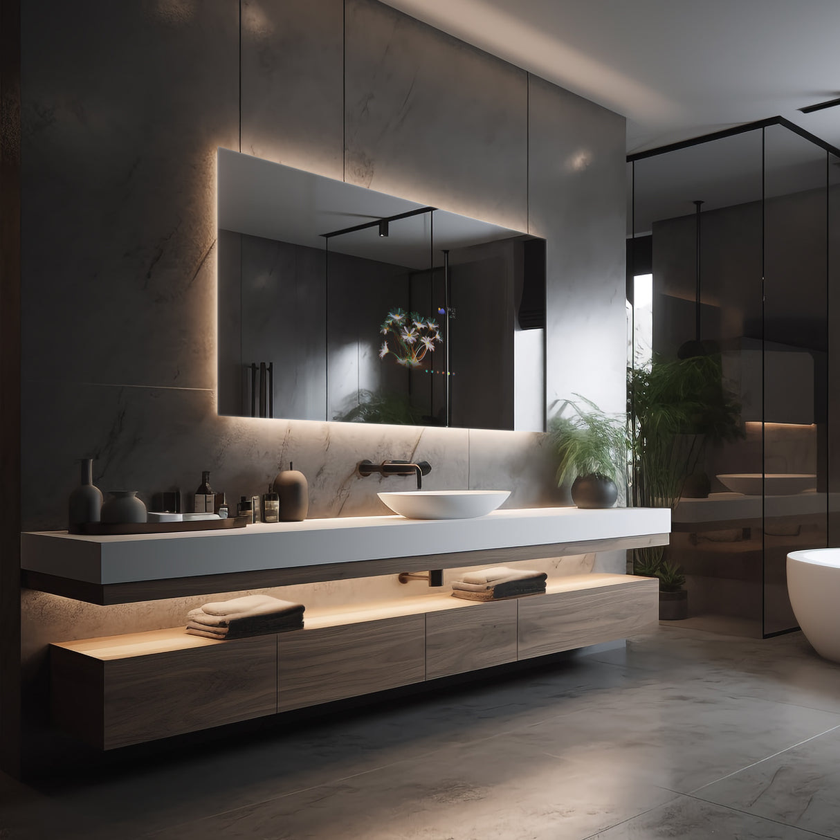 Iris | smart Bathroom Led Mirror Built-in Screen Bathroom Mirror