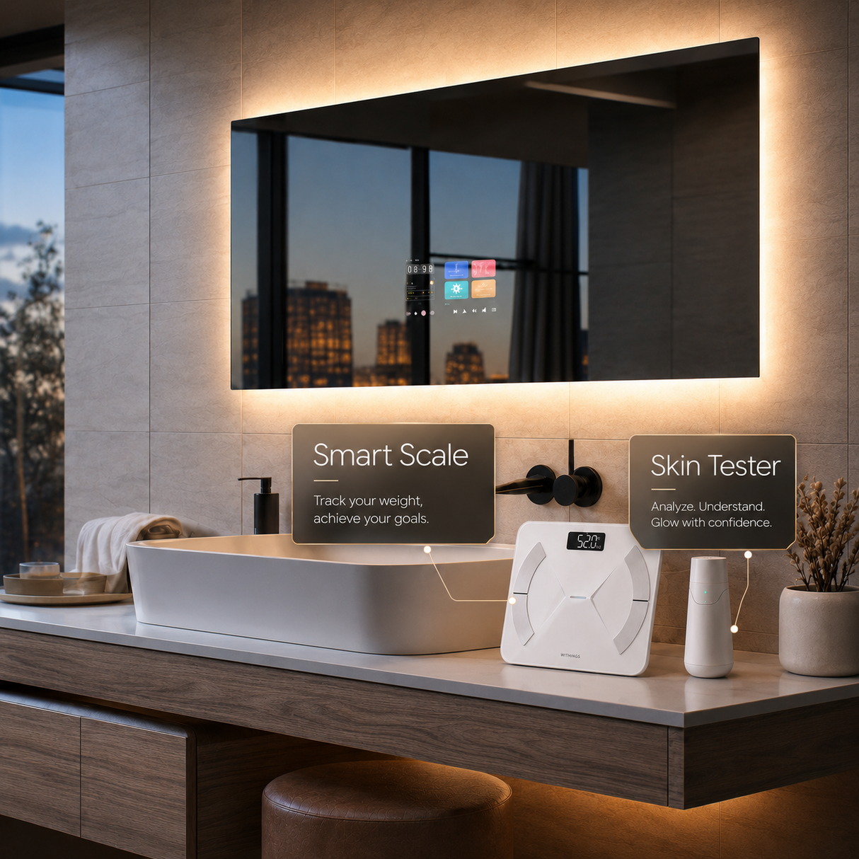 Iris | smart Bathroom Led Mirror Built-in Screen Bathroom Mirror