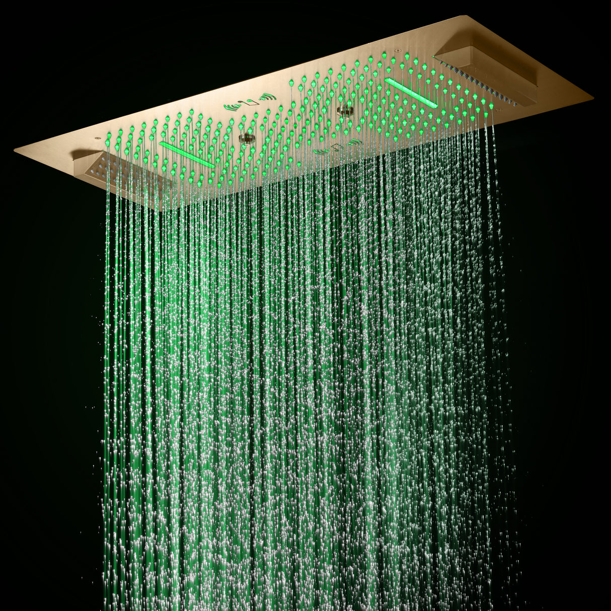 Ivey|36"Inch Complete Led Music Shower System Rainfall Waterfall & Wall Mounted Showerhead
