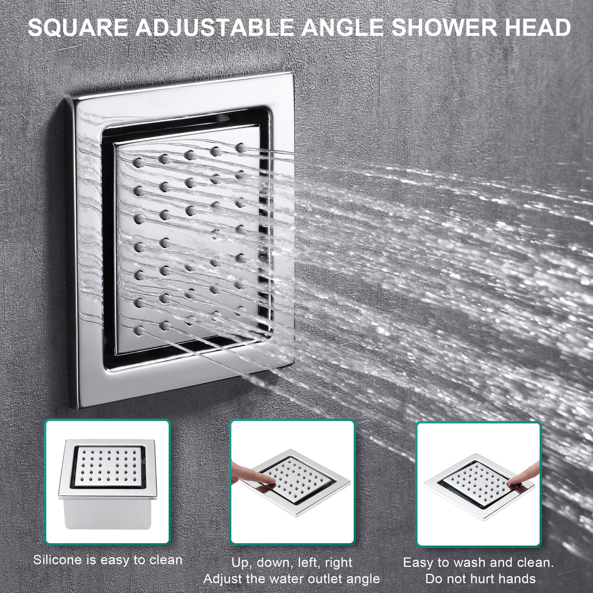 Ivey|36"Inch Complete Led Music Shower System Rainfall Waterfall & Wall Mounted Showerhead