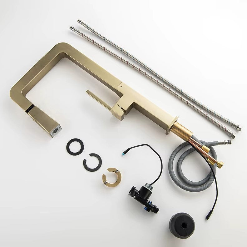 IZELA|Kitchen Faucet with Pullout Spray Head Digital Display Kitchen Faucet