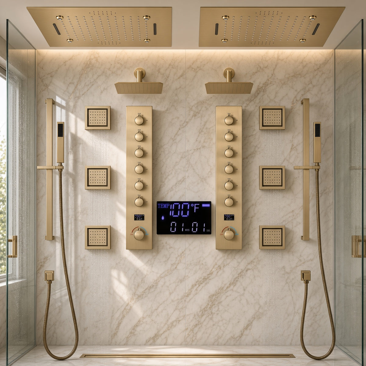 ENCORE|COMPLETE LUXURY DUAL SHOWERHEAD LED MUSIC SHOWER SYSTEM