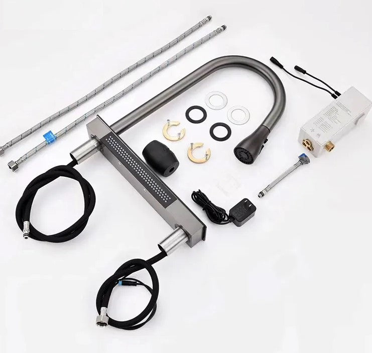 LIQUID| Complete Workstation Kitchen Sink with Digital Display Cup Rinser & Sensor