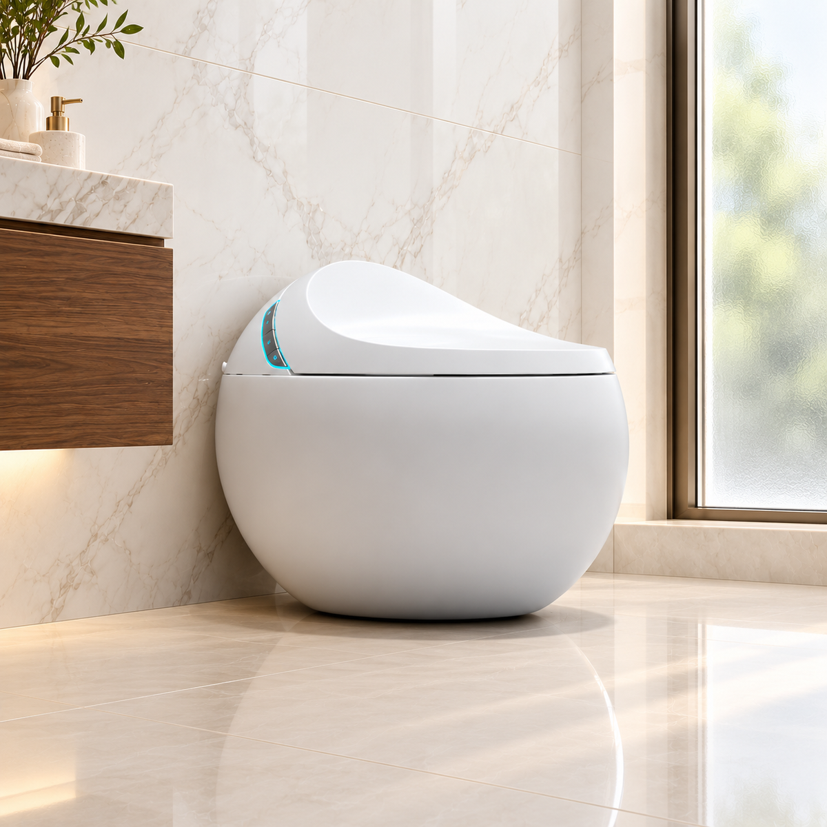 SLT9| One-piece Smart Toilet Round shaped fully automatics luxury smart toilet