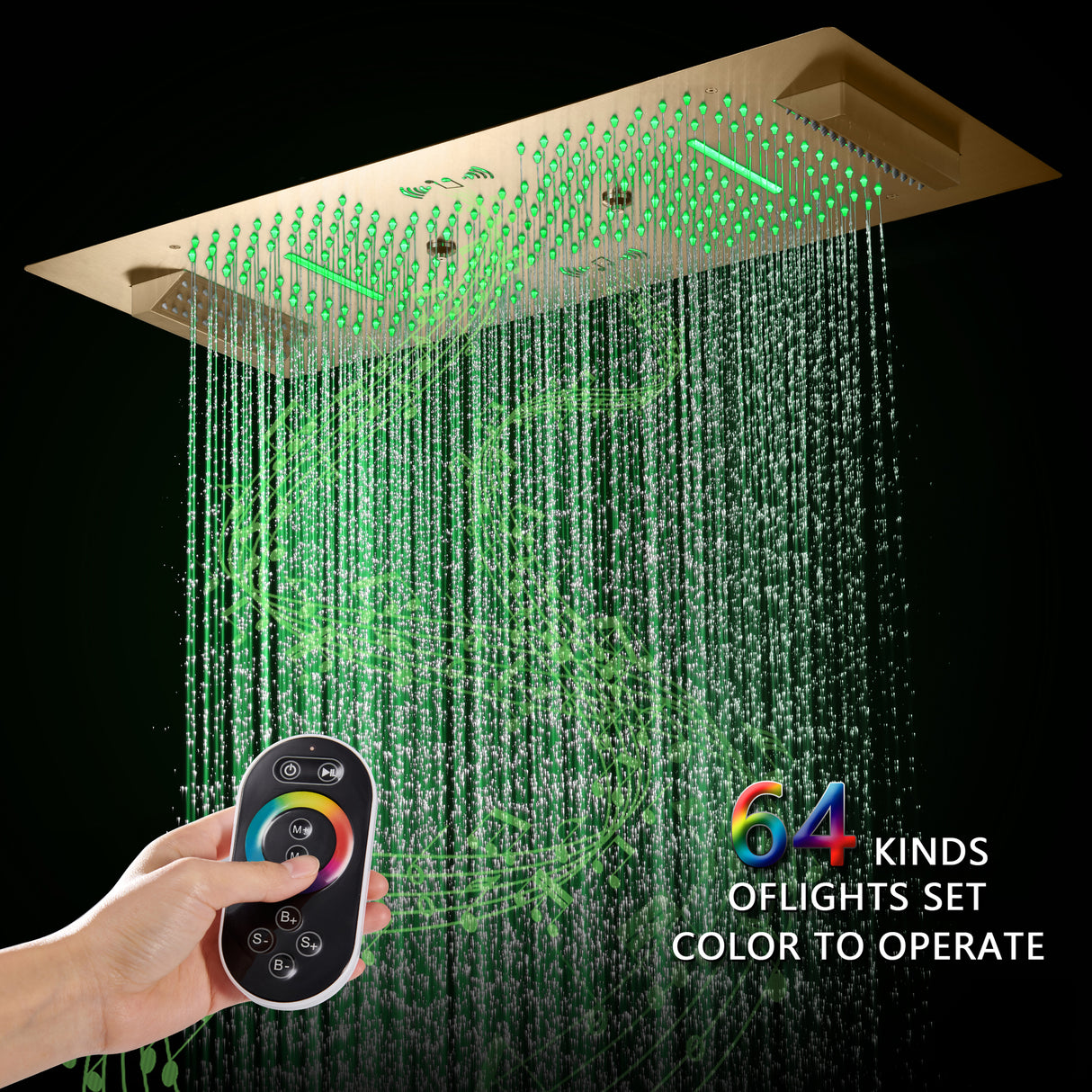 SEVILLE|36" X 16" COMPLETE SHOWER SYSTEM RAINFALL WATERFALL SHOWER SET