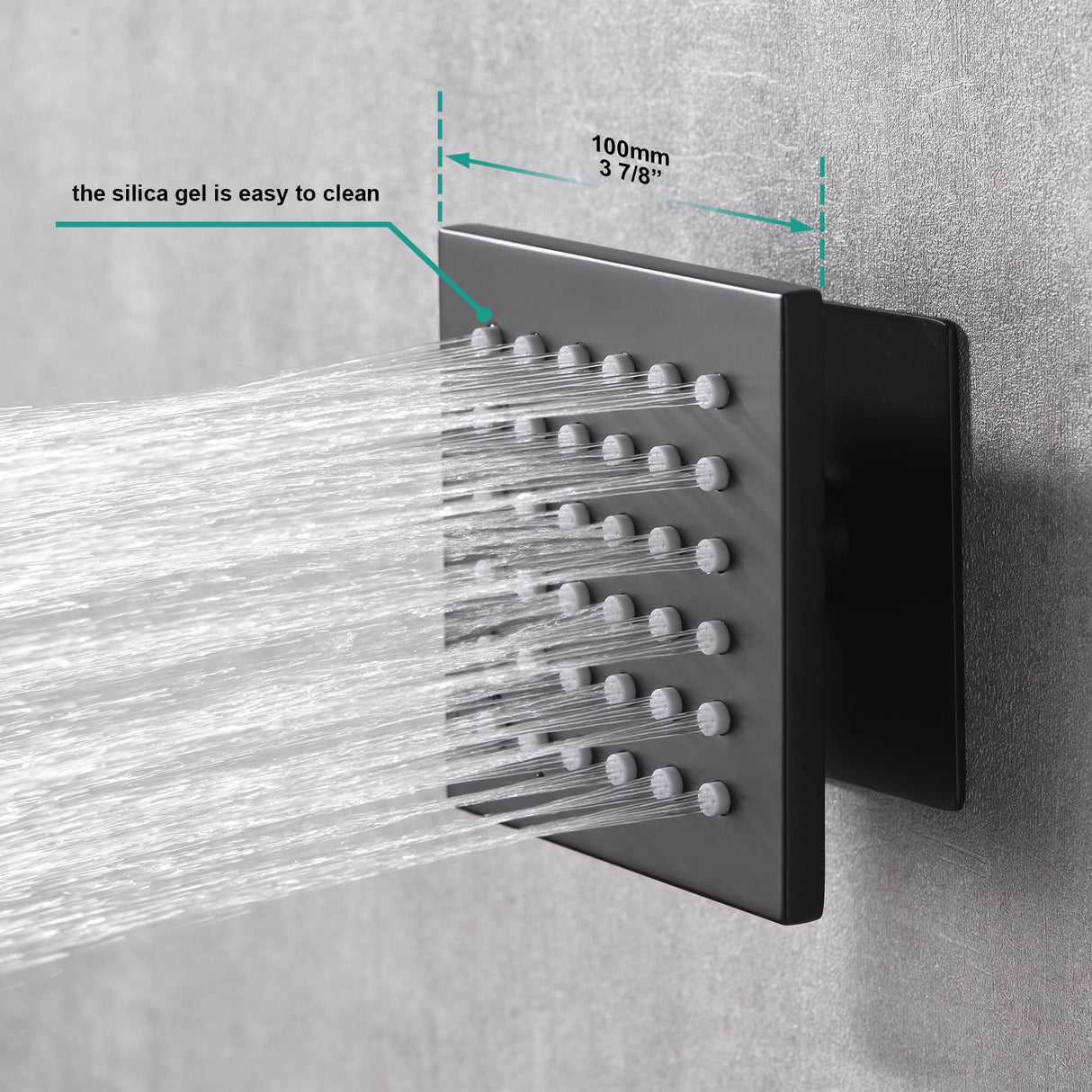 VATRENA|16" CEILING SHOWER RAINFALL WALL MOUNT SHOWER SYSTEM