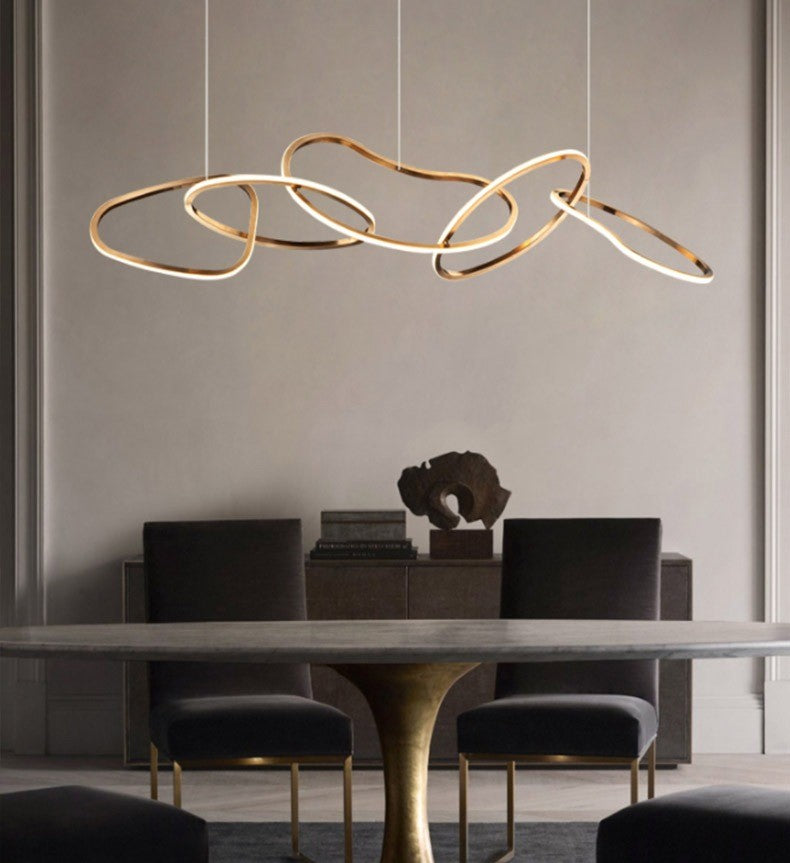 MANI|47" MODERN CEILING MOUNT CHANDELIER CEILING LIGHT FIXTURE