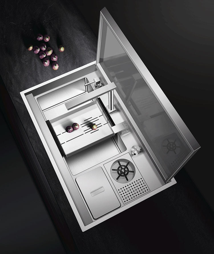 Masory| Complete Luxury Smart Kitchen Sink Stainless Steel Hidden Cup Rinser Sink