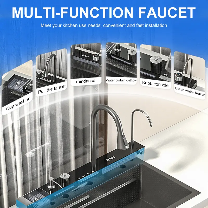 Maysoon| Complete Workstation Kitchen Sink With Digital Display Cup Rinser