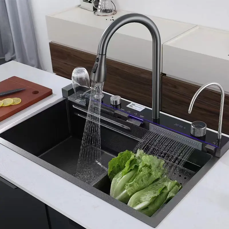 Maysoon| Complete Workstation Kitchen Sink With Digital Display Cup Rinser