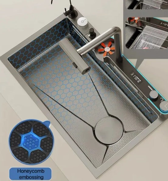 MERSA| Complete Workstation Kitchen Sink with Digital Display Cup Rinser