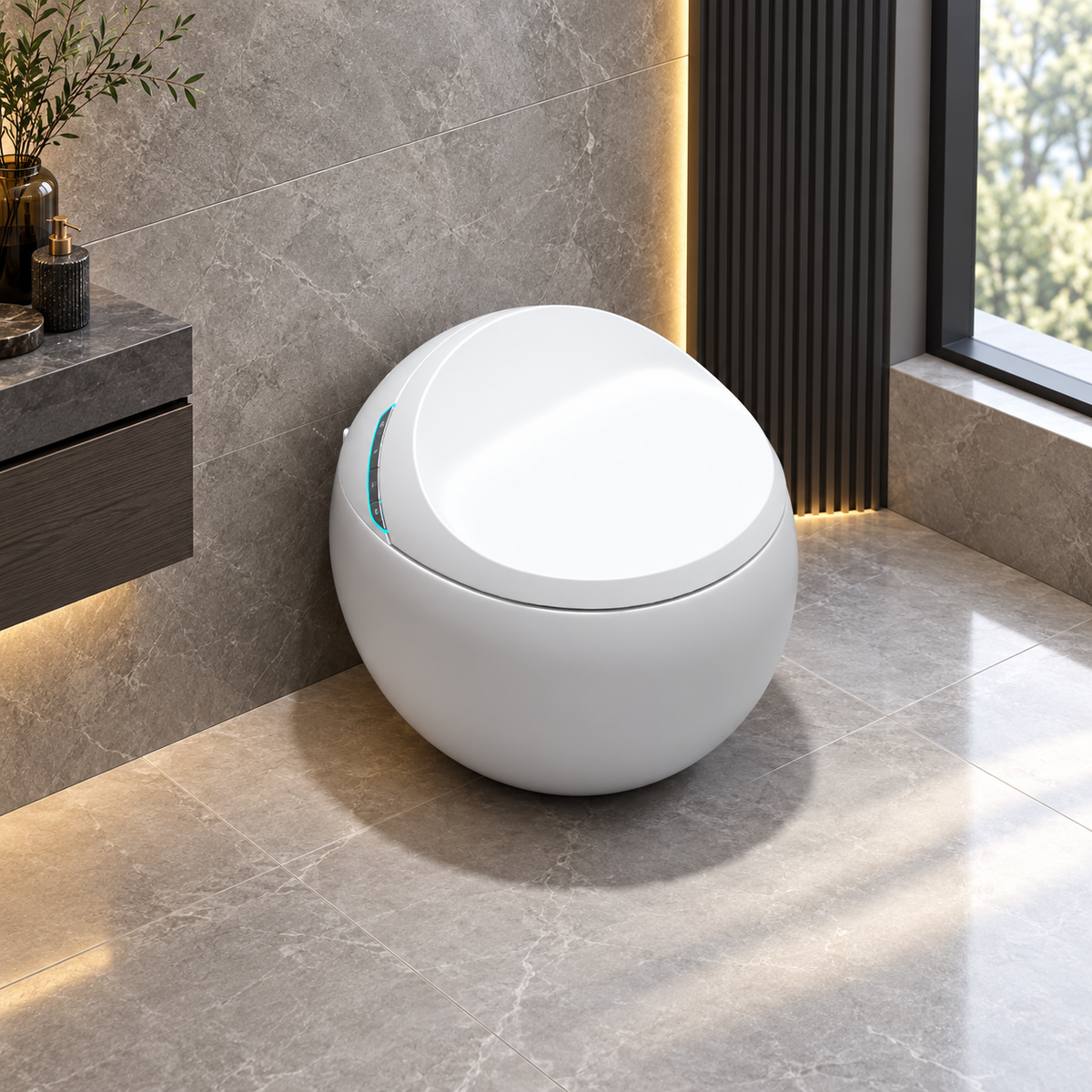 SLT9| One-piece Smart Toilet Round shaped fully automatics luxury smart toilet