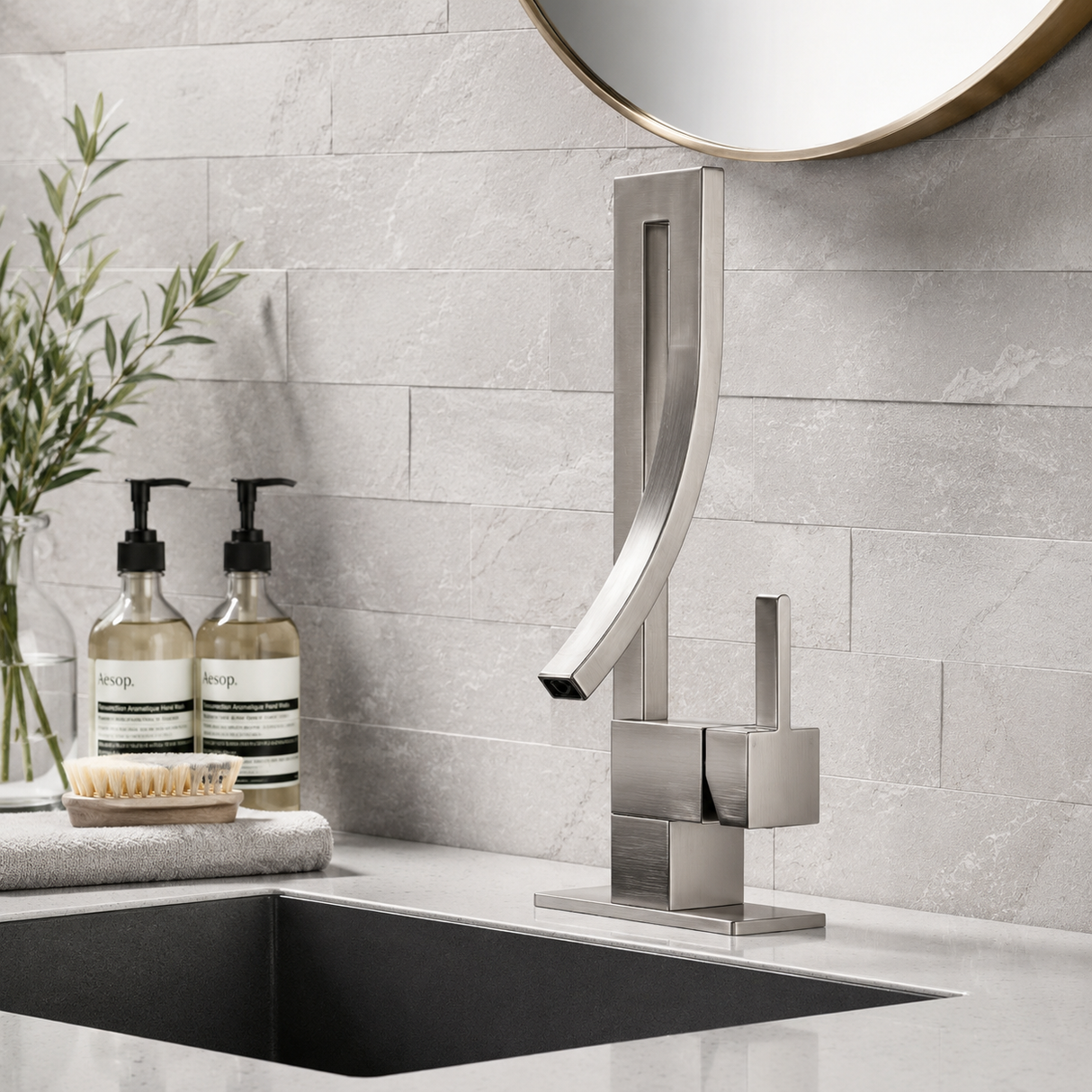 NERMEEN|SILNGLE LEVER LUXURY BATHROOM BASIN FUACET