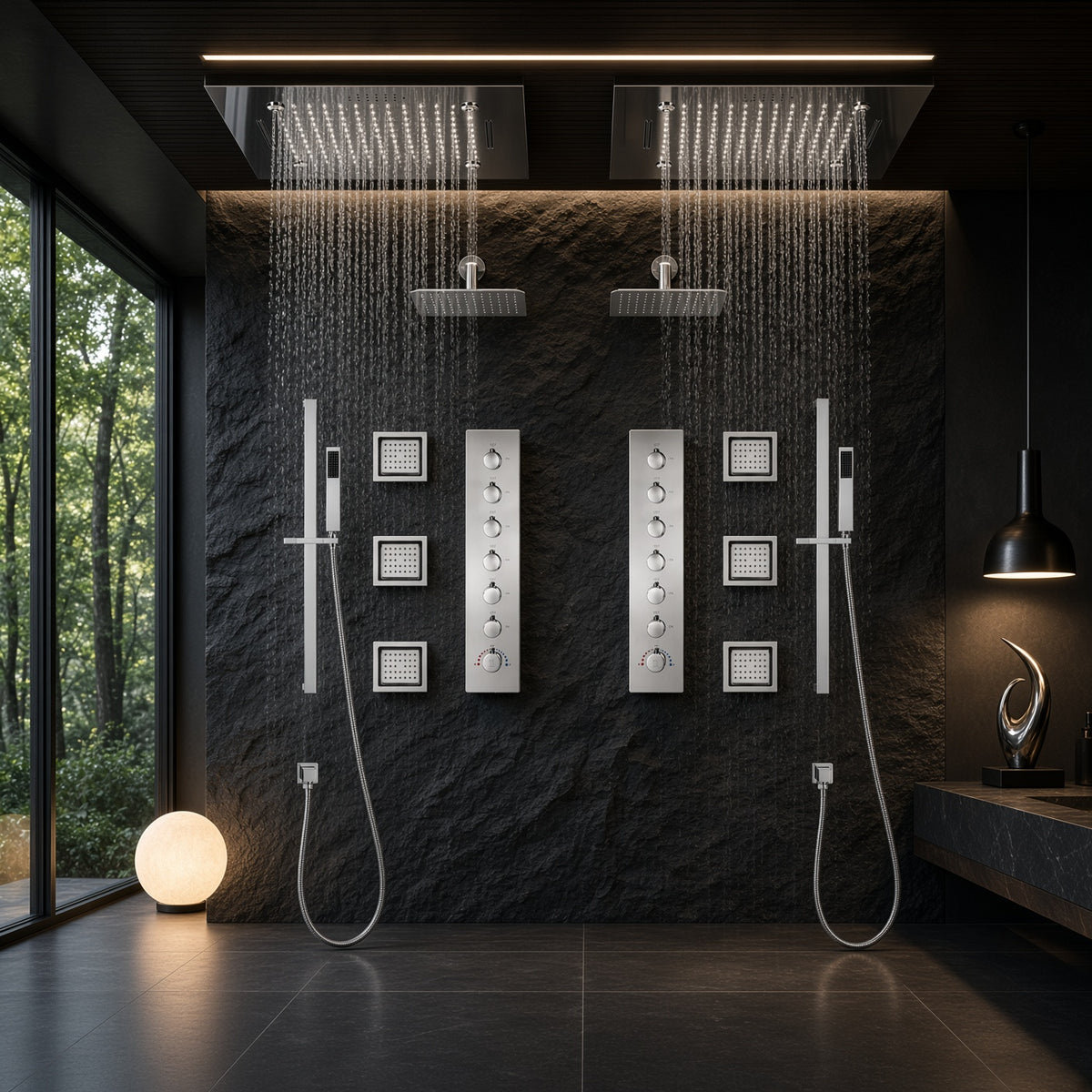 ENCORE|COMPLETE LUXURY DUAL SHOWERHEAD LED MUSIC SHOWER SYSTEM