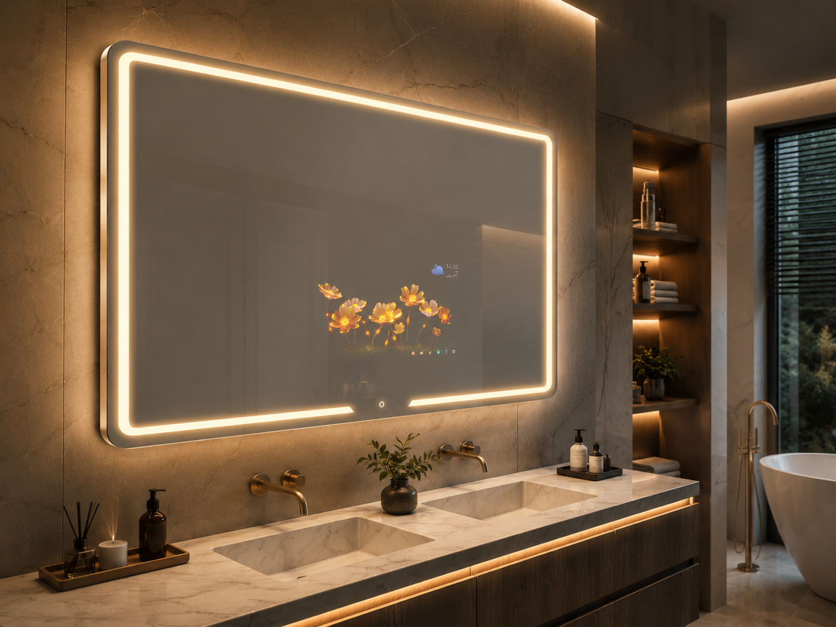 REEF Smart LED Bathroom Mirror Built-in TV screen Wi-Fi Bluetooth Intelligent bathroom mirror