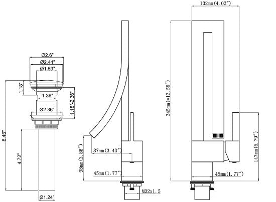 Reso | single Hole Luxury Bathroom Faucet Single Lever Hot And Cold Faucet
