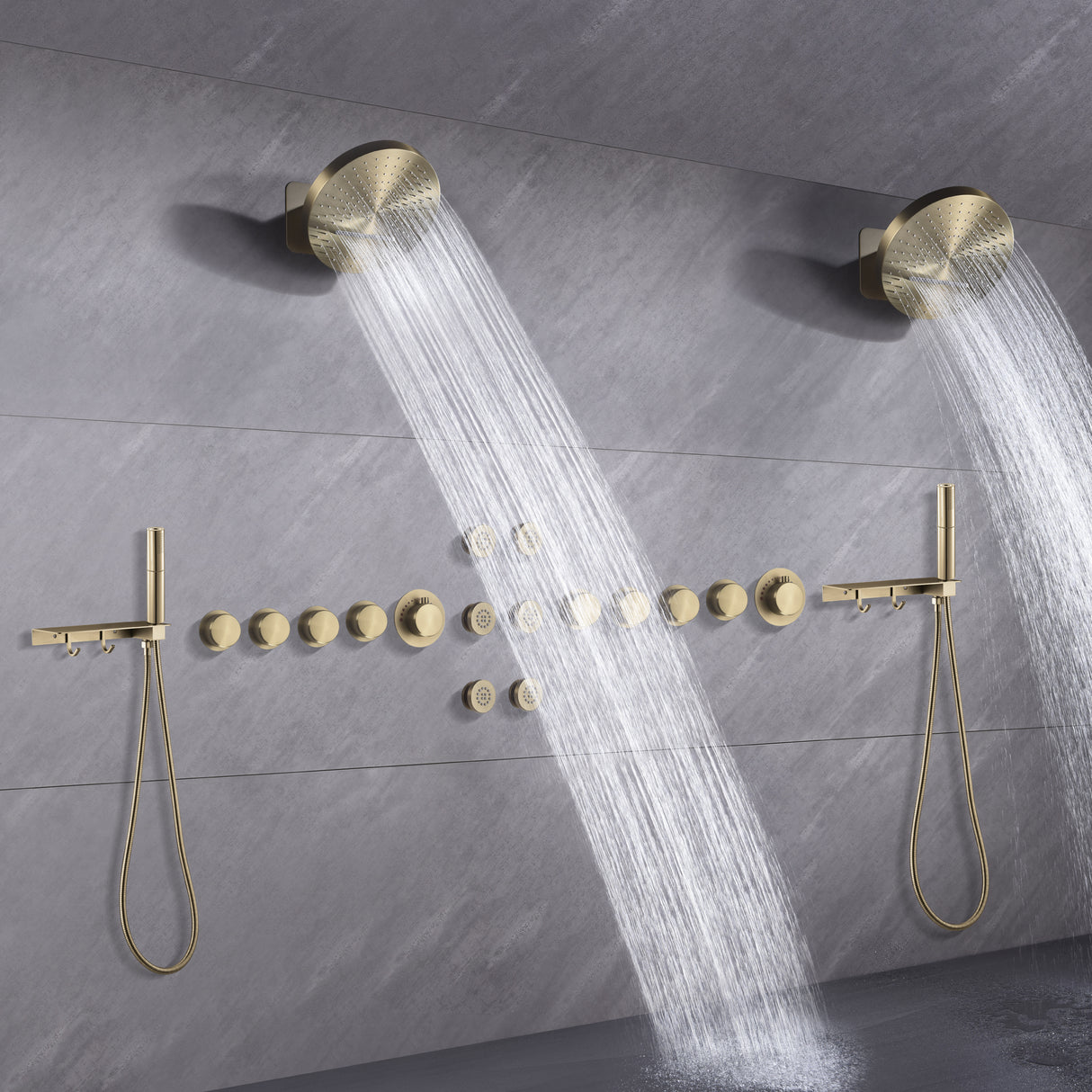 RITA|COMPLETE LUXURY WALL MOUNTED DUAL SHOWEREAHD SYSTEM