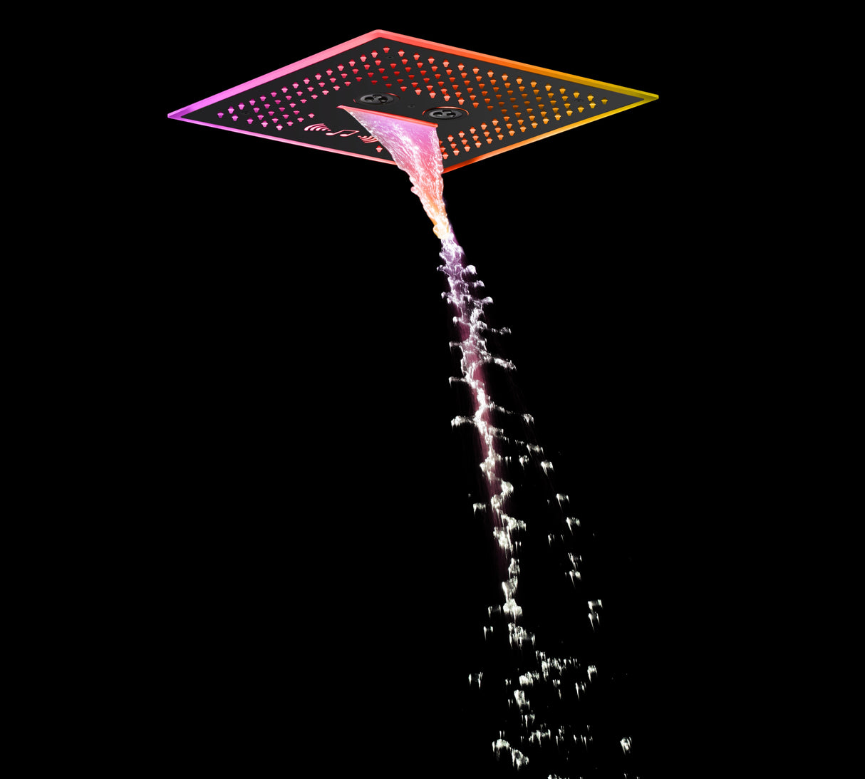 SAHARA|16" COMPLETE LED MUSIC SHOWER SYSTEM BODY JETS WALL MOUNT SHOWERHEAD