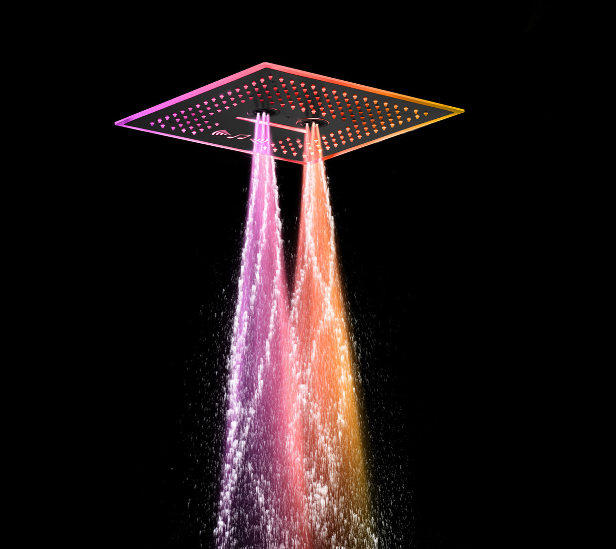 SAHARA|16" COMPLETE LED MUSIC SHOWER SYSTEM BODY JETS WALL MOUNT SHOWERHEAD