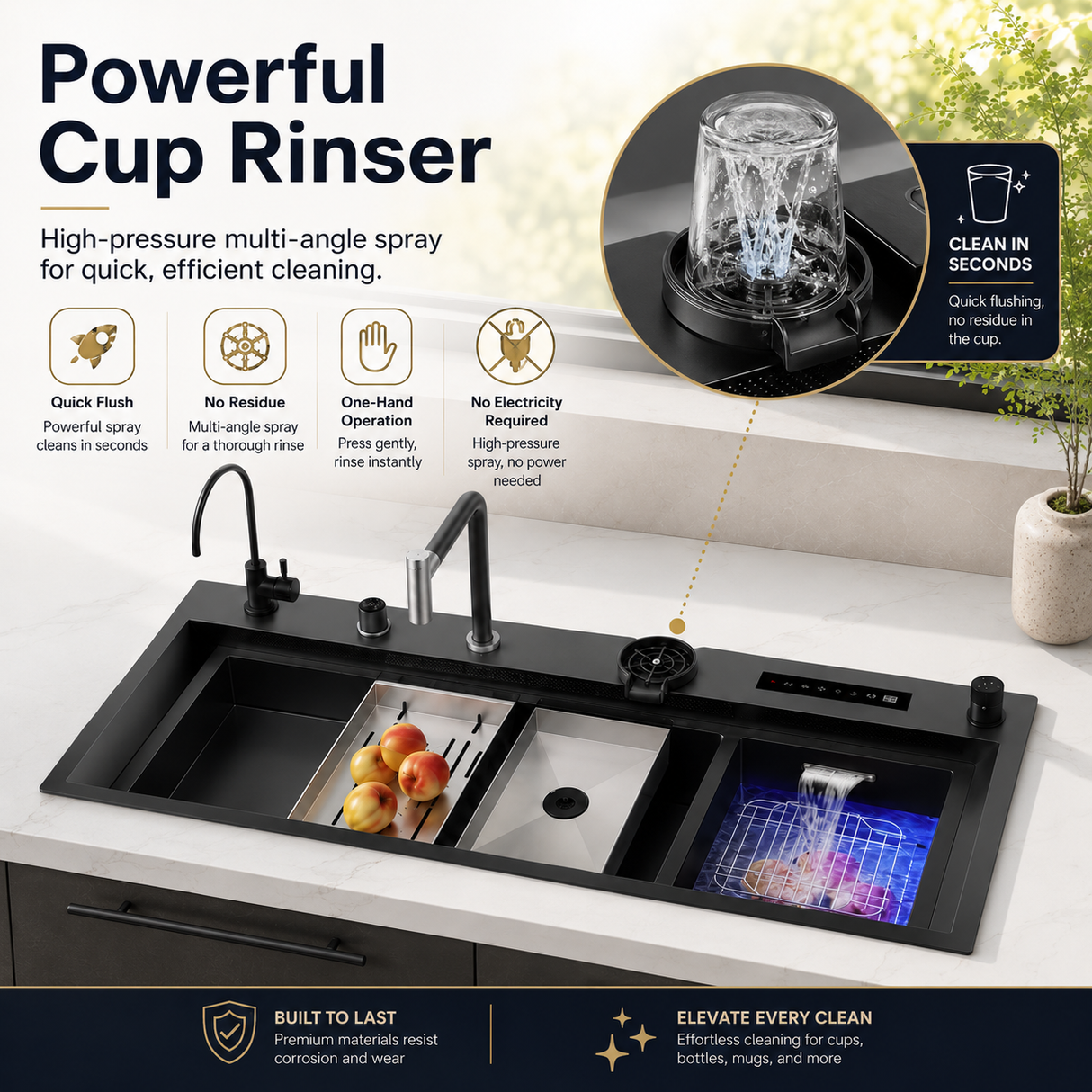 NIX|45"in Complete Kitchen Sink with Hydro Purification Digital Display Kitchen Sink