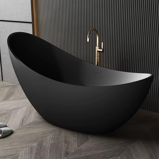 SLATE|74"FREE STANDNING BATHTUB SOLID SURAFCE STONE RESIN  SOAKING TUB