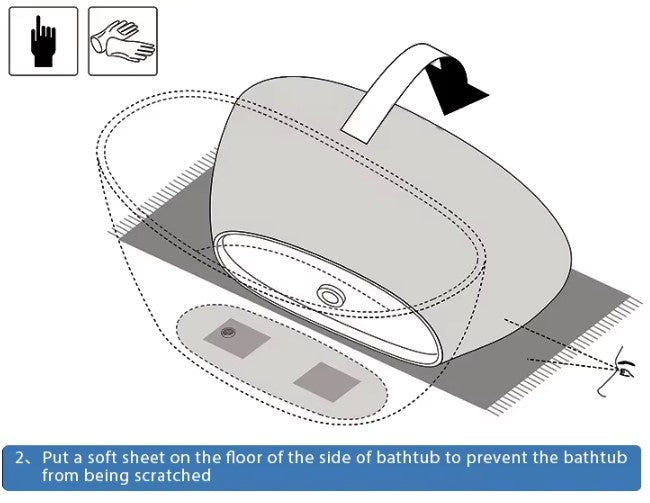 SLATE|74"FREE STANDNING BATHTUB SOLID SURAFCE STONE RESIN  SOAKING TUB