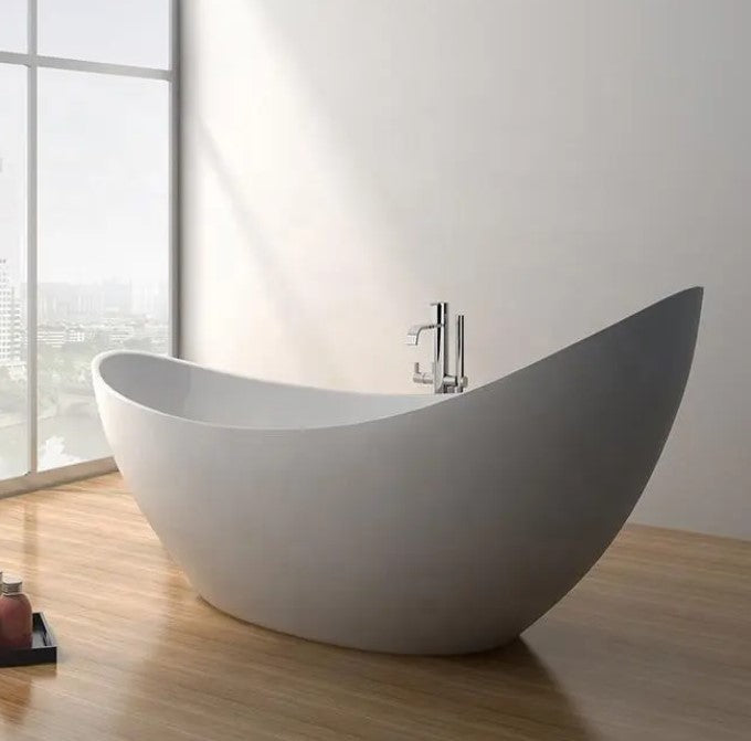 SLATE|74"FREE STANDNING BATHTUB SOLID SURAFCE STONE RESIN  SOAKING TUB